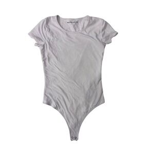 Abercrombie & Fitch Soft A&F Collection White Short Sleeve Bodysuit Womens XS